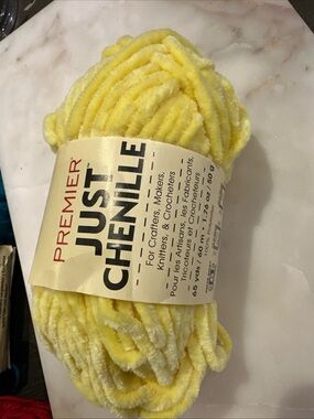 Premier Just Chenille Plush Yarn in Bright Yellow